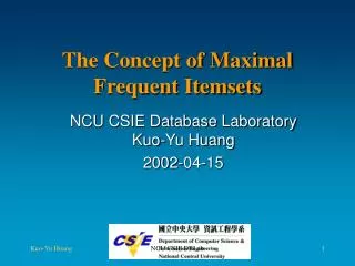 The Concept of Maximal Frequent Itemsets