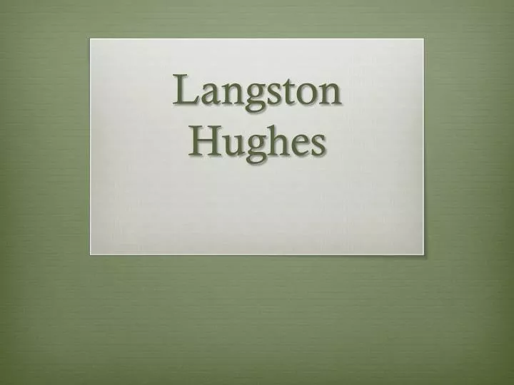 langston hughes