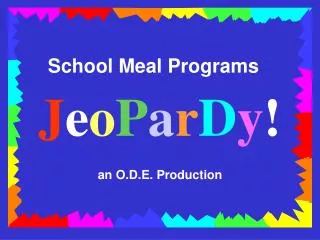 School Meal Programs