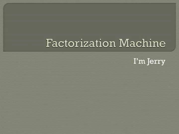 factorization machine