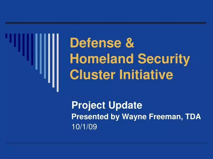 defense homeland security cluster initiative
