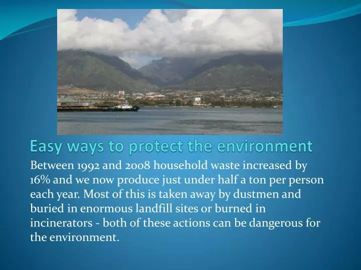 easy ways to protect the environment