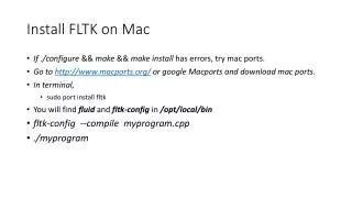 Install FLTK on Mac