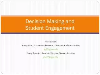 decision making and student engagement