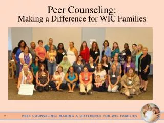 Peer Counseling: Making a Difference for WIC Families