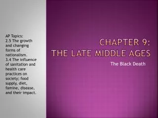 Chapter 9: the late middle ages