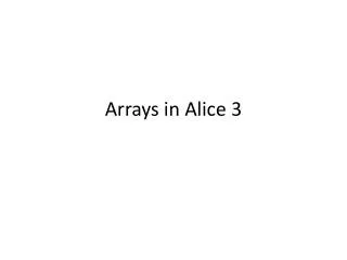 Arrays in Alice 3