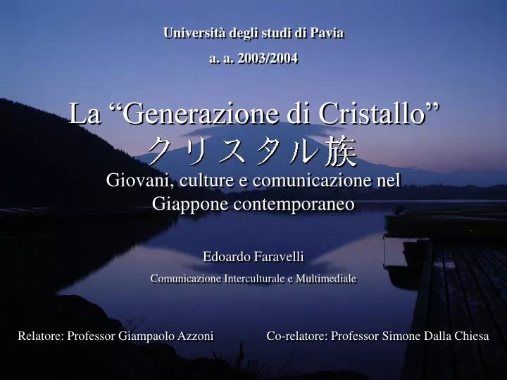 la generazione di cristallo