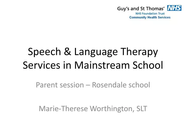 speech language therapy services in mainstream school