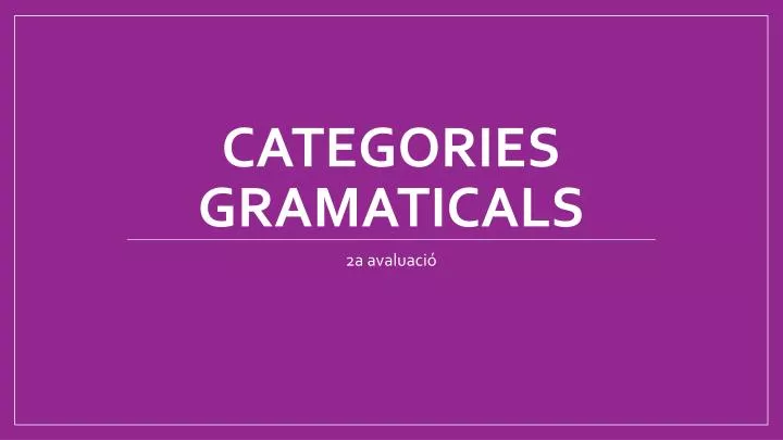 categories gramaticals