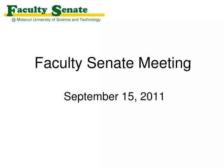 faculty senate meeting september 15 2011