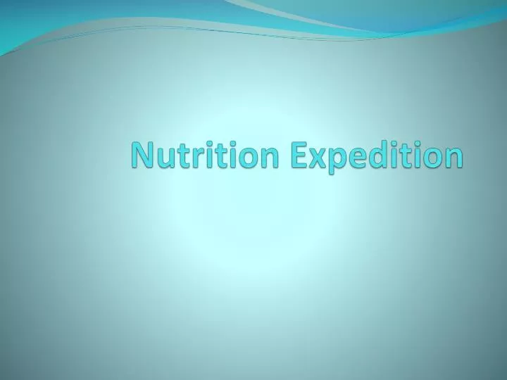nutrition expedition