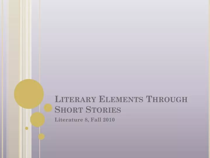 literary elements through short stories