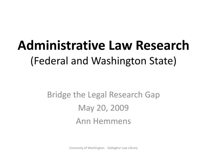 administrative law research federal and washington state