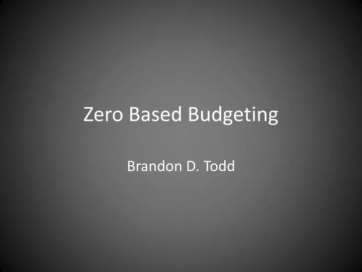 presentation on zero based budgeting