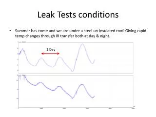 Leak Tests conditions