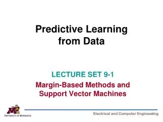 Predictive Learning from Data