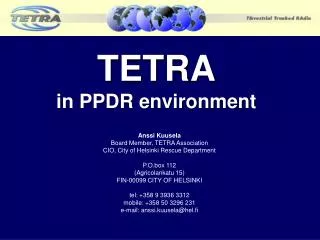 TETRA in PPDR environment