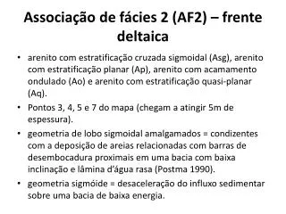associa o de f cies 2 af2 frente deltaica
