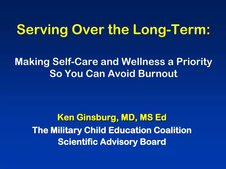 serving over the long term making self care and wellness a priority so you can avoid burnout