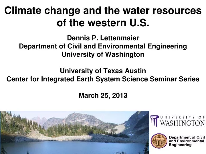 climate change and the water resources of the western u s