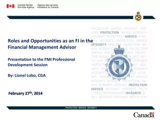 Roles and Opportunities as an FI in the Financial Management Advisor