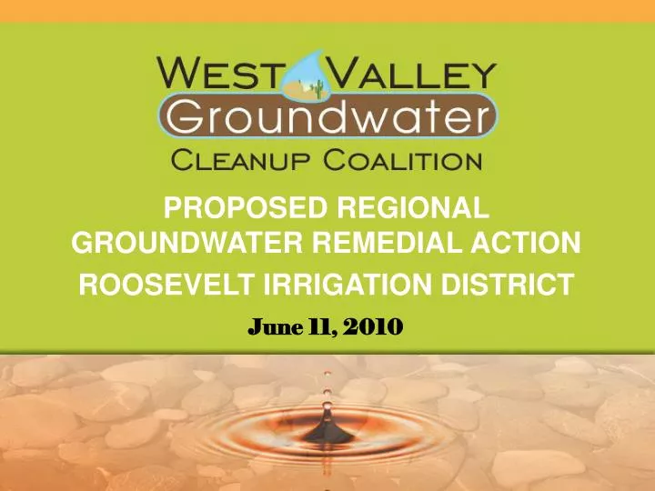 proposed regional groundwater remedial action roosevelt irrigation district june 11 2010