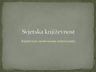 svjetska knji evnost