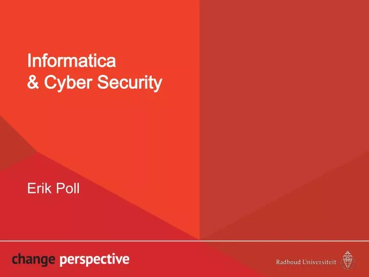 informatica cyber security erik poll