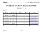 Summary On HEW Channel Models - slide 1