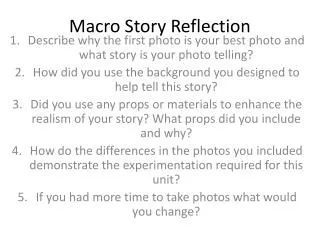 Macro Story Reflection