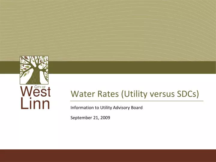 water rates utility versus sdcs