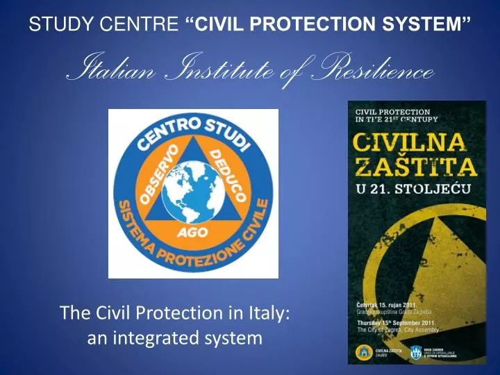 study centre civil protection system italian institute of resilience