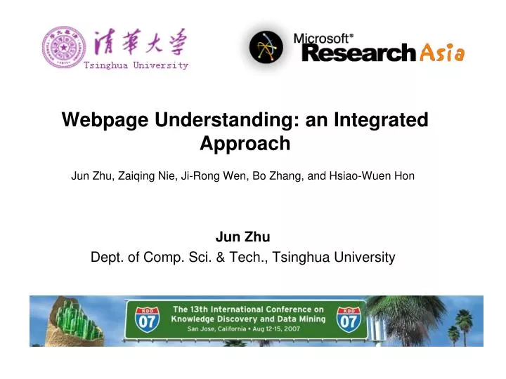 webpage understanding an integrated approach