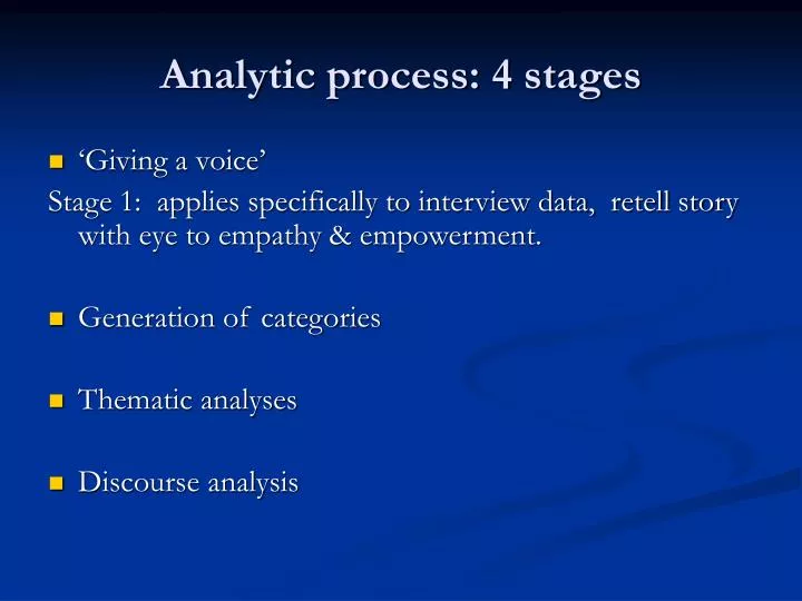 analytic process 4 stages