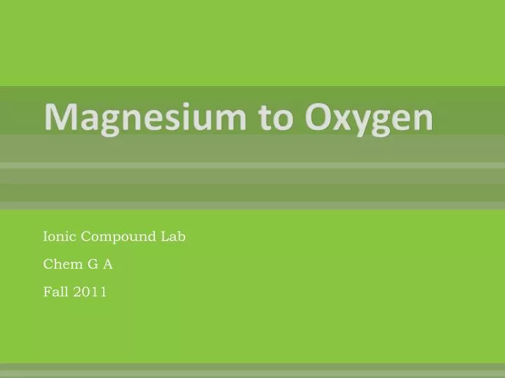 magnesium to oxygen