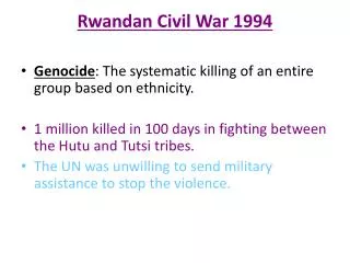 Rwandan Civil War 1994