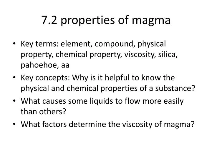 7 2 properties of magma