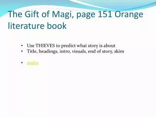 The Gift of Magi, page 151 Orange literature book