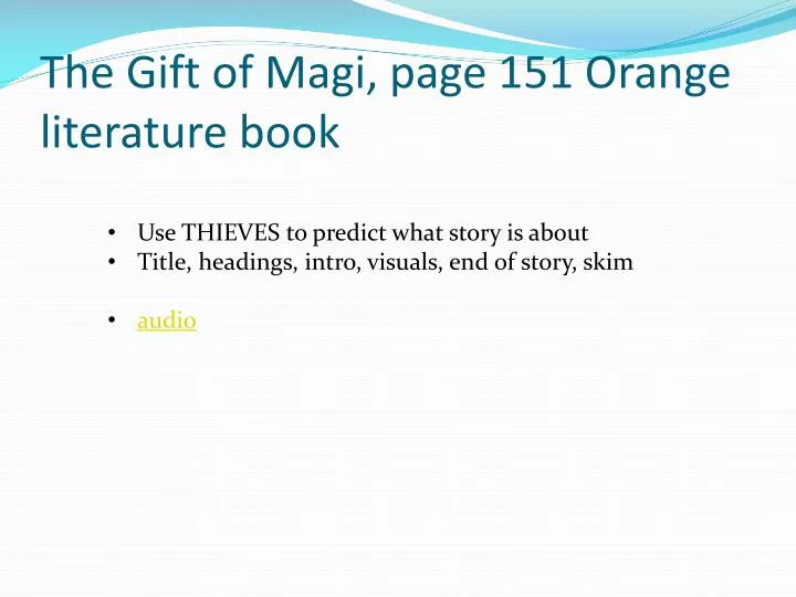 the gift of magi page 151 orange literature book