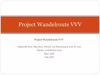 project wandelroute vvv