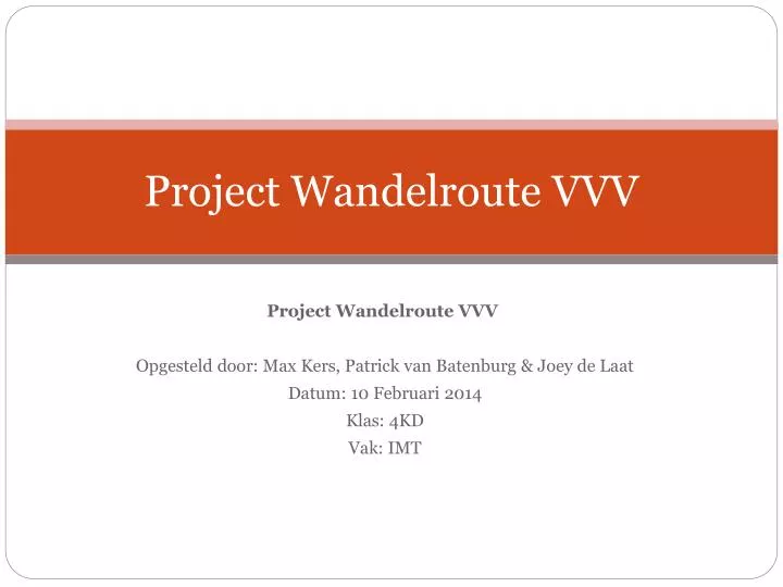 project wandelroute vvv