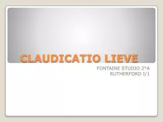 claudicatio lieve