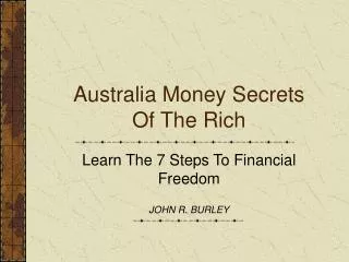 Australia Money Secrets Of The Rich
