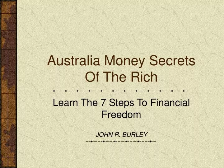australia money secrets of the rich