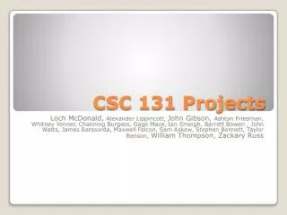 CSC 131 Projects