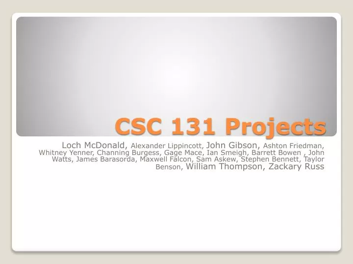 csc 131 projects