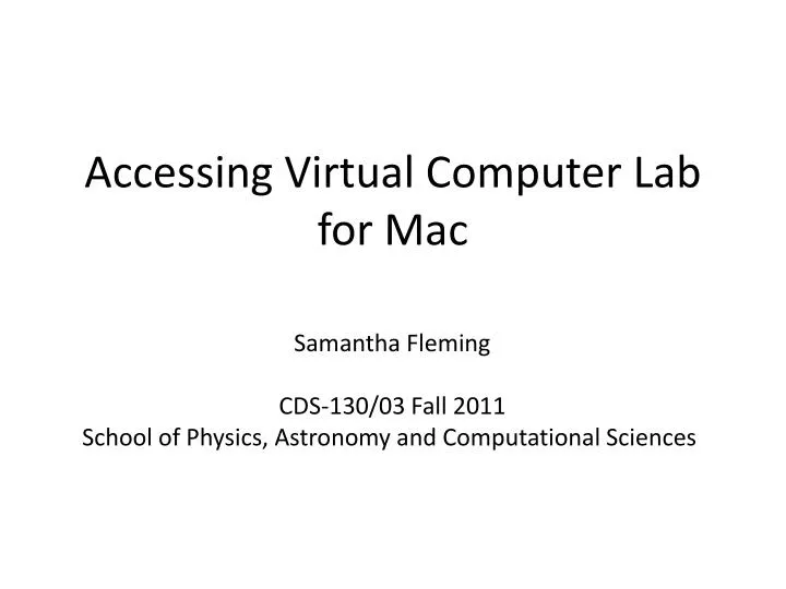 accessing virtual computer lab for mac