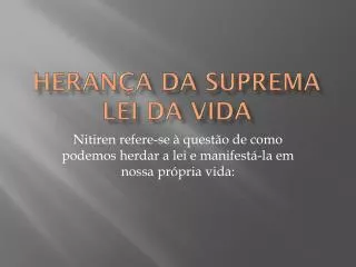 heran a da suprema lei da vida