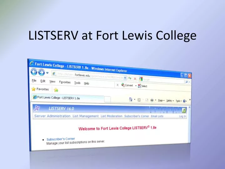 listserv at fort lewis college